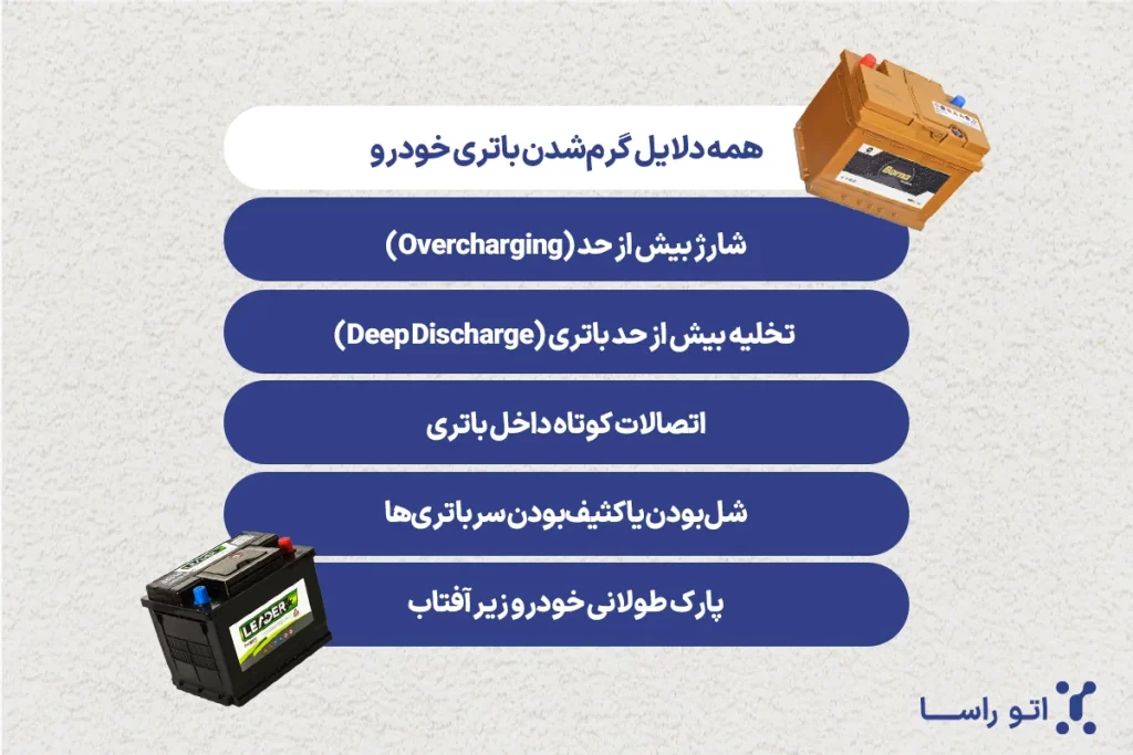 علت گرم شدن باتری ماشین چیست؟