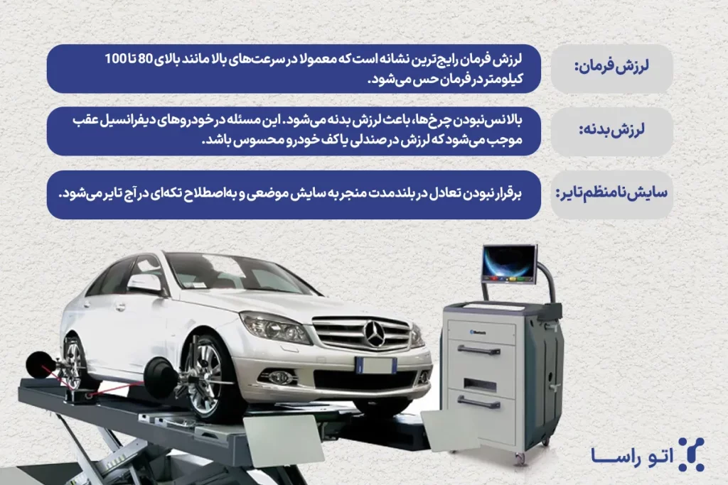 علائم نیاز به بالانس چرخ یا میزان فرمان