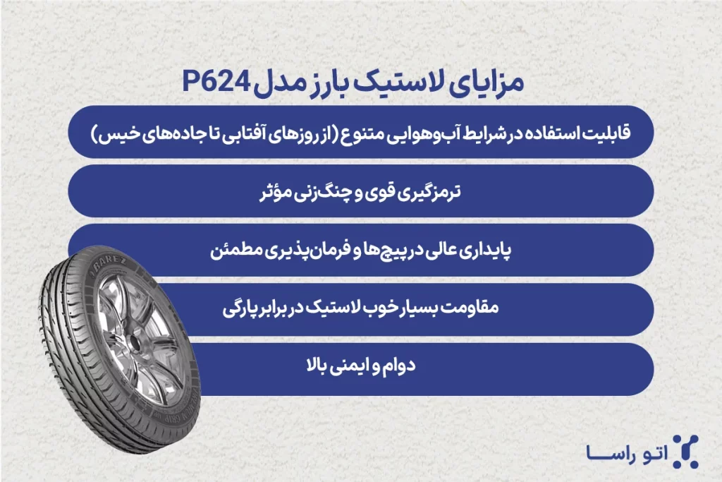 مزایا و معایب لاستیک بارز P624
