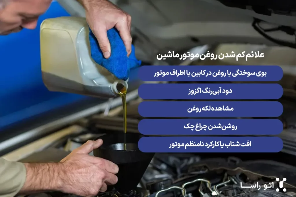 دلیل کم شدن روغن موتور ماشین
